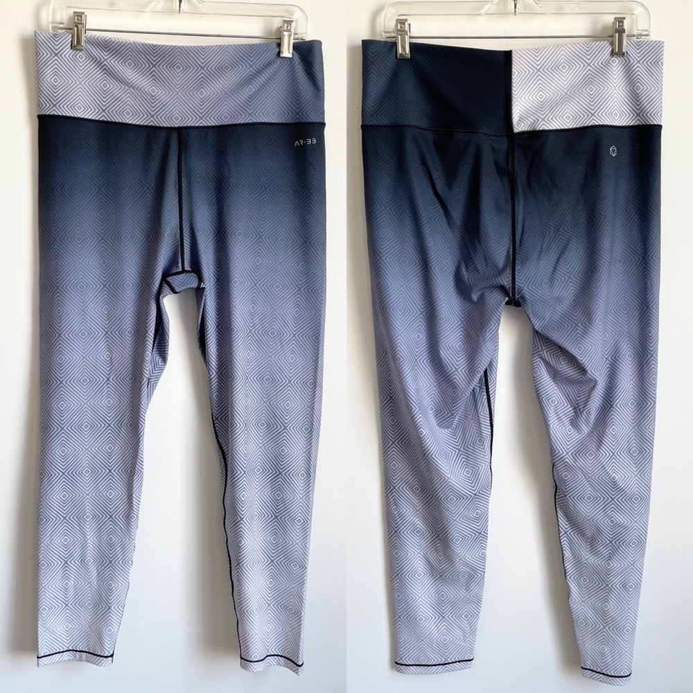 FIRM PRICE AR-33 Alpha High Waist Ombre Geometric Leggings Plus Size 1X